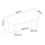 Decortieliving - Sablin Dining Table 6 seater 180x90cm