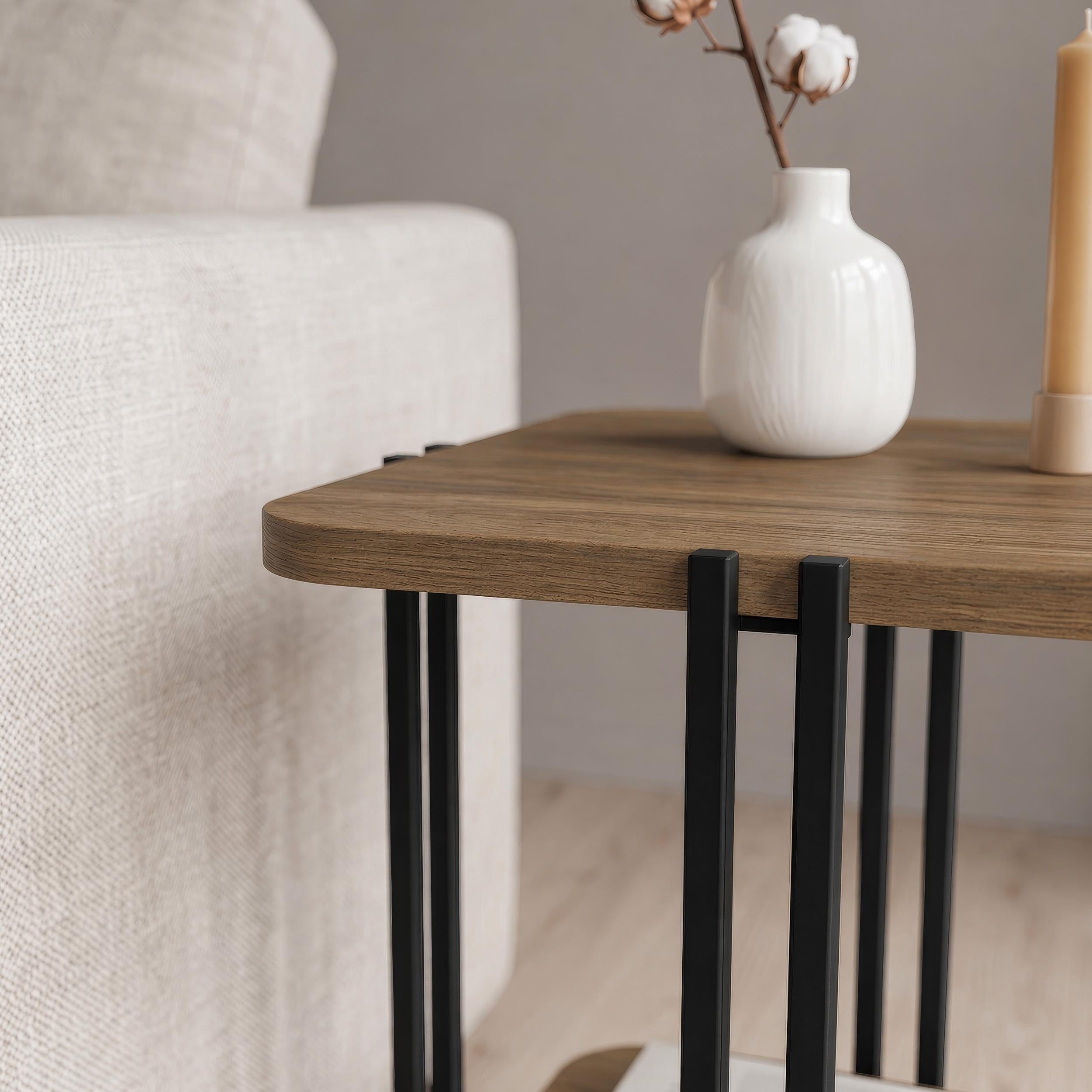 Table d'appoint Notus à 2 niveaux avec étagère