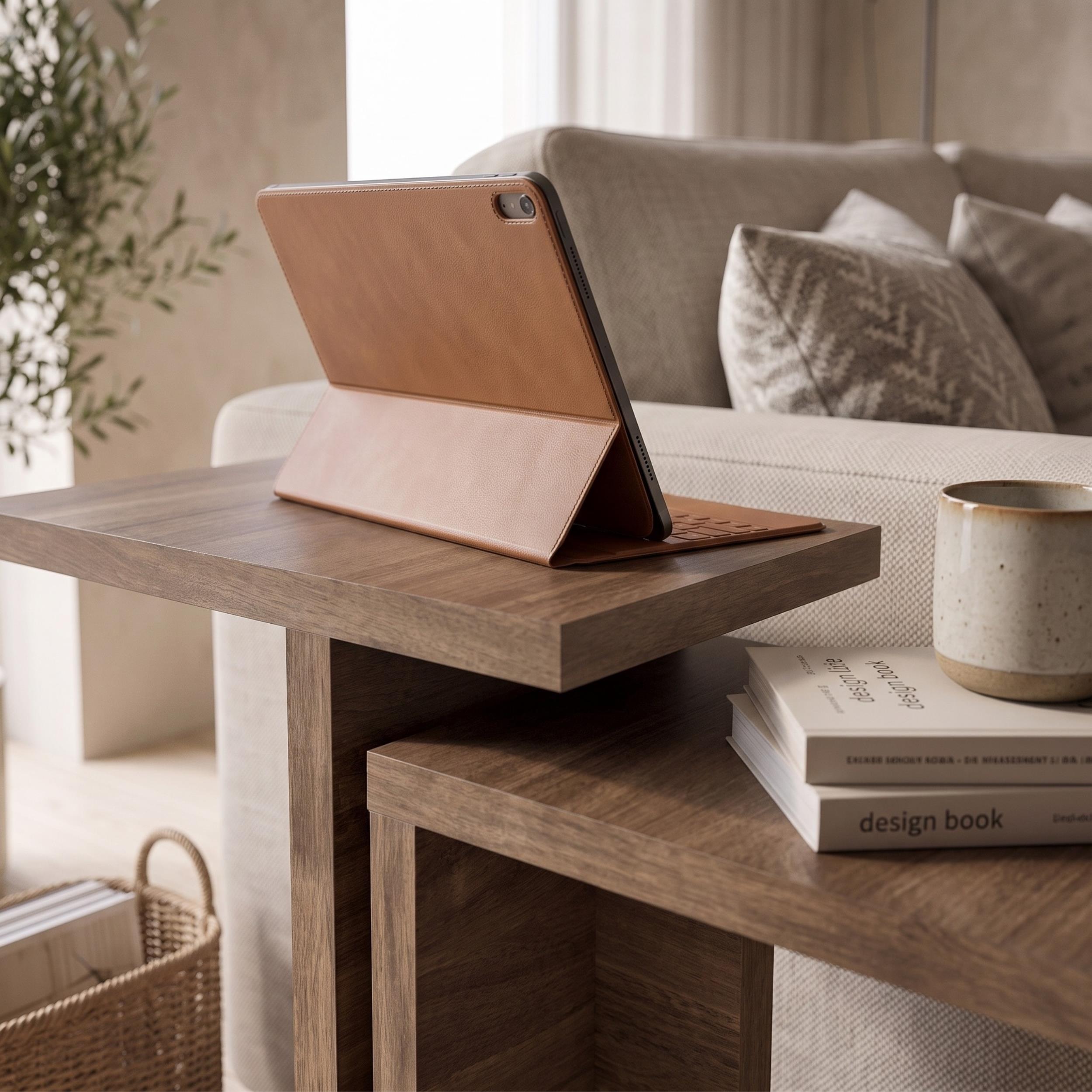 Decortieliving - Nero C-Shaped 2-Part Side Table Set