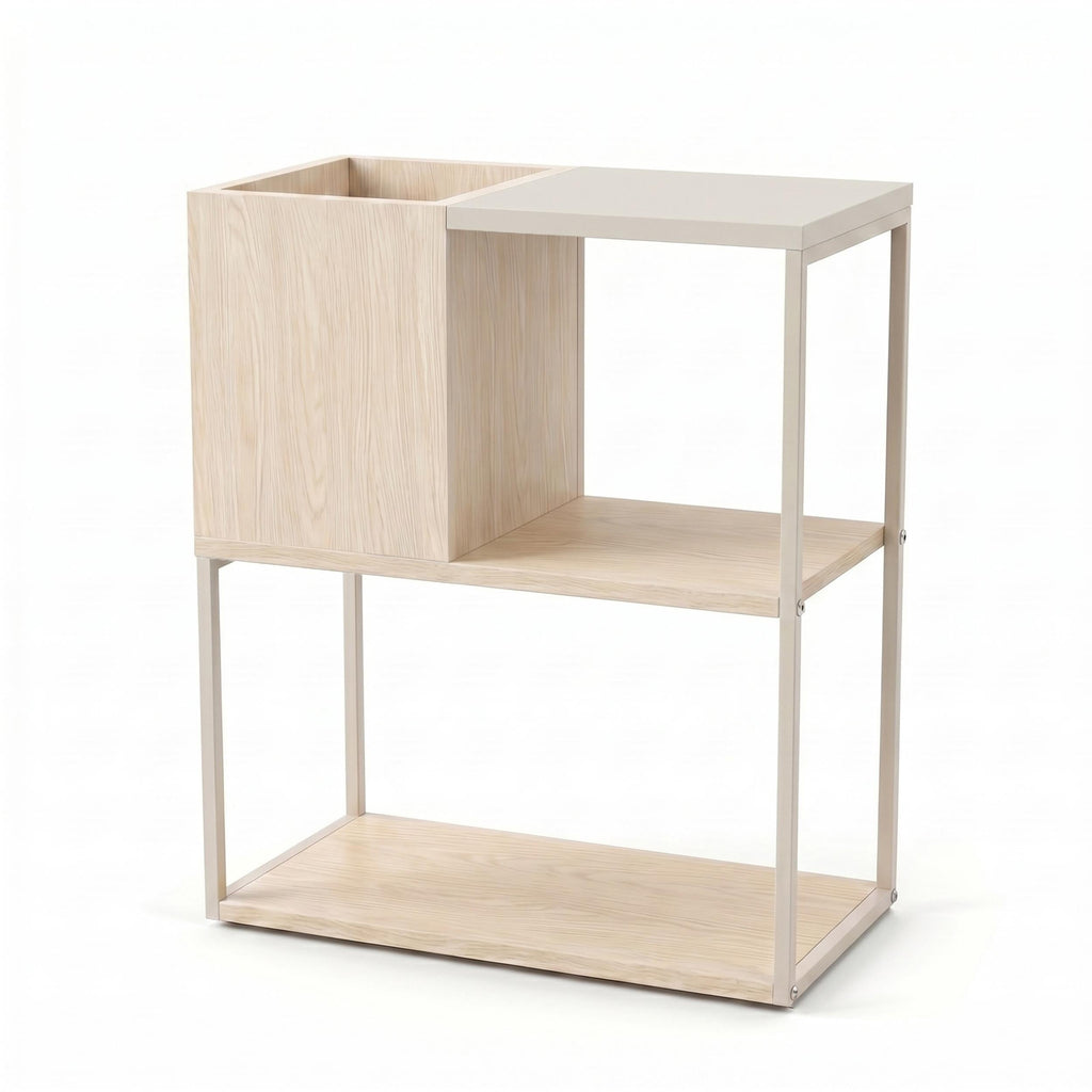 Table d'appoint Tania avec étagères de rangement