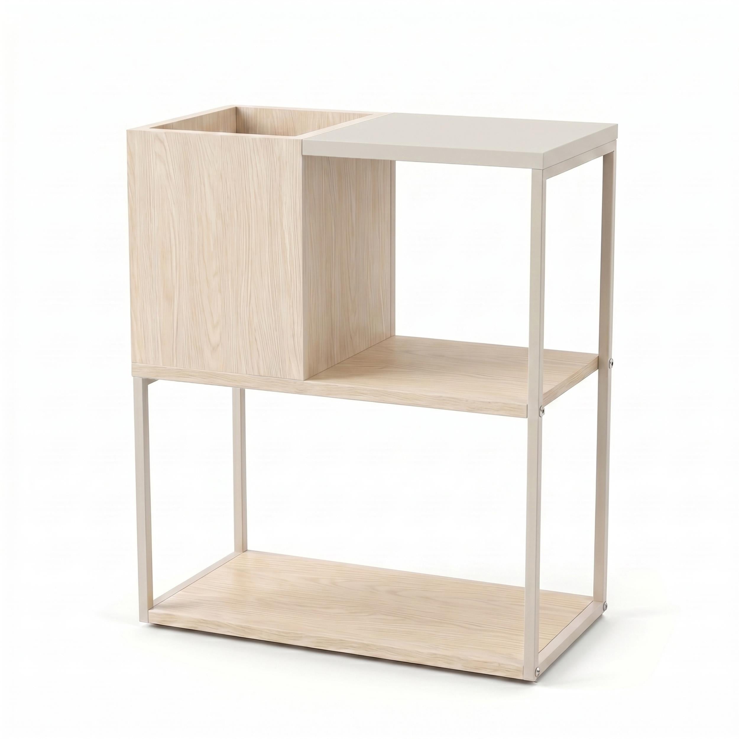 Table d'appoint Tania avec étagères de rangement