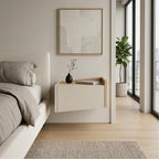 Decortieliving - Diago Floating Bedside Table with Drawer and Top Shelf - Right