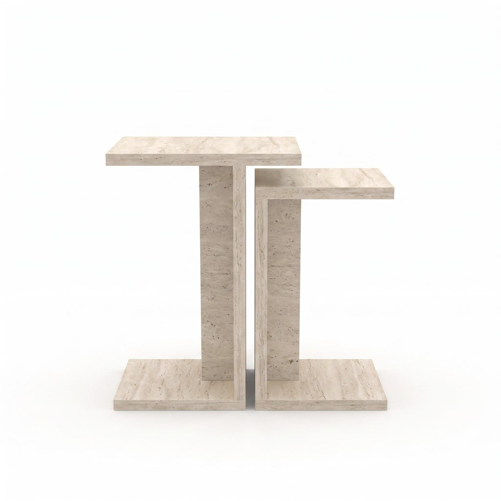 Decortieliving - Nero C-Shaped 2-Part Side Table Set