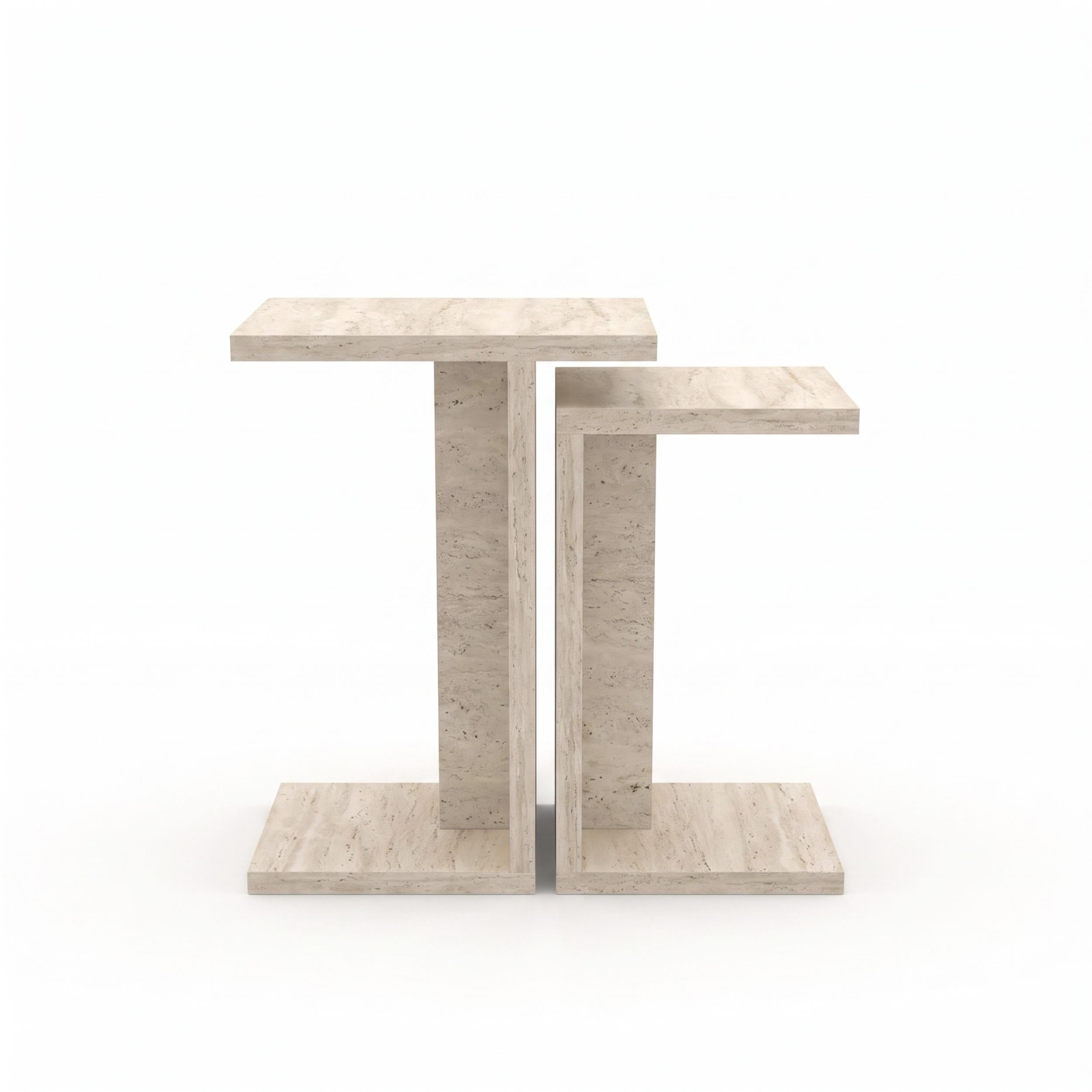 Decortieliving - Nero C-Shaped 2-Part Side Table Set