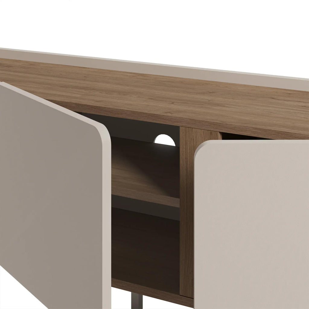 Decortieliving - Norm TV Unit 3 Doors Natural Oak-Sandstone 140 cm