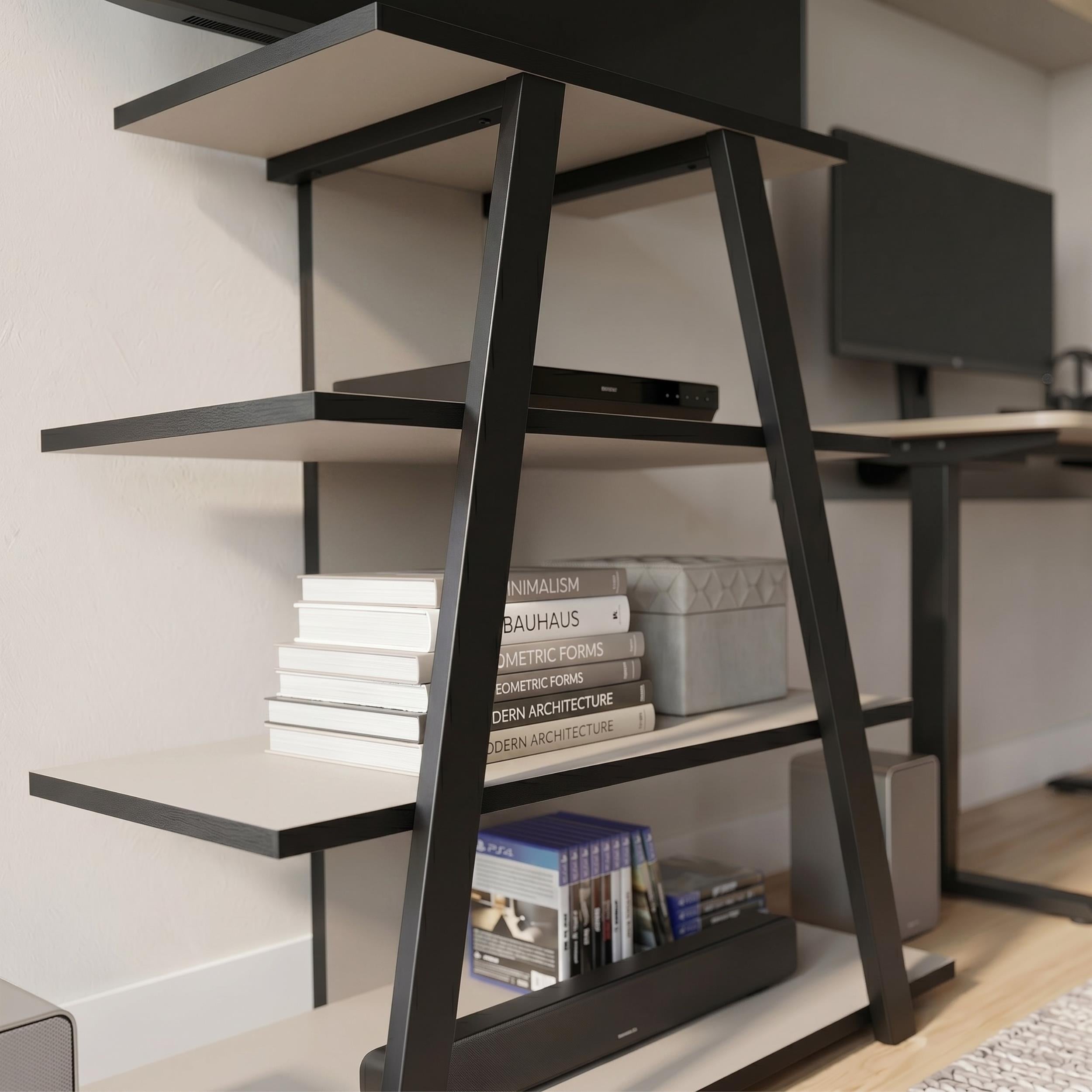 Meuble TV Lyno d'angle avec étagères ouvertes