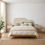 Decortieliving - Rove Wall Mounted Headboard for King Size Bed Travertine, Sandstone 160x75 cm