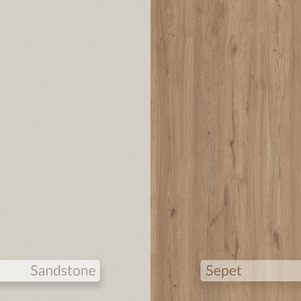 Decortieliving - Norm Sideboard 2 Doors Natural Oak-Sandstone 100 x 40.5 x 82.9 cm