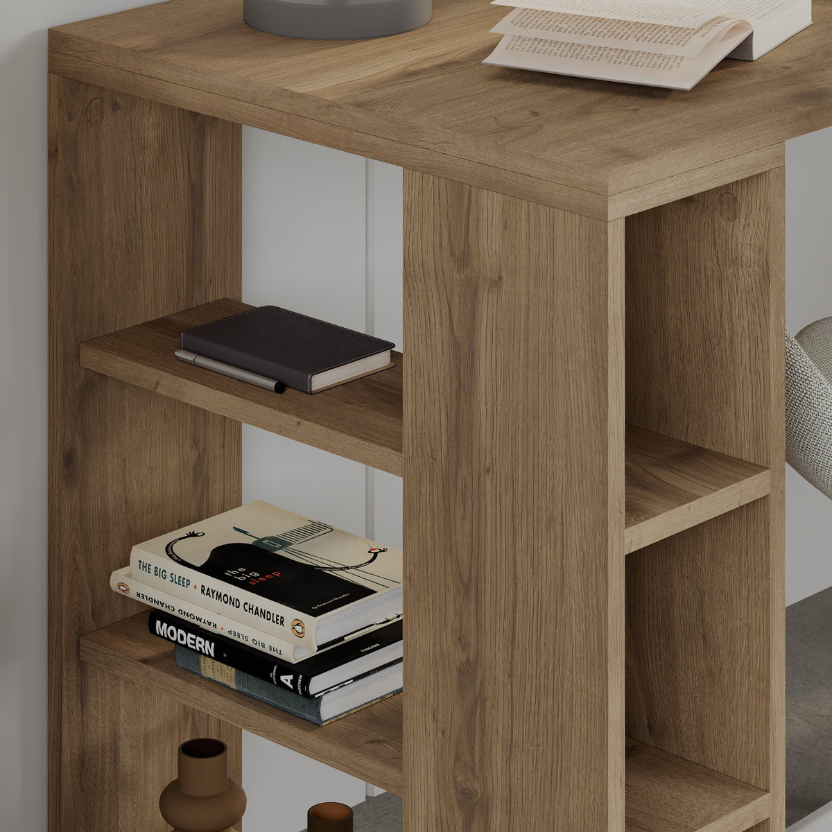 Decortieliving - Colmar Modern Desk With Bookshelf Legs Width 140cm