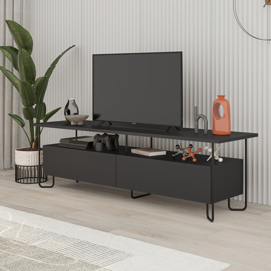 Decortieliving - Cornea Modern Tv Unit With Storage Cabinet 150cm