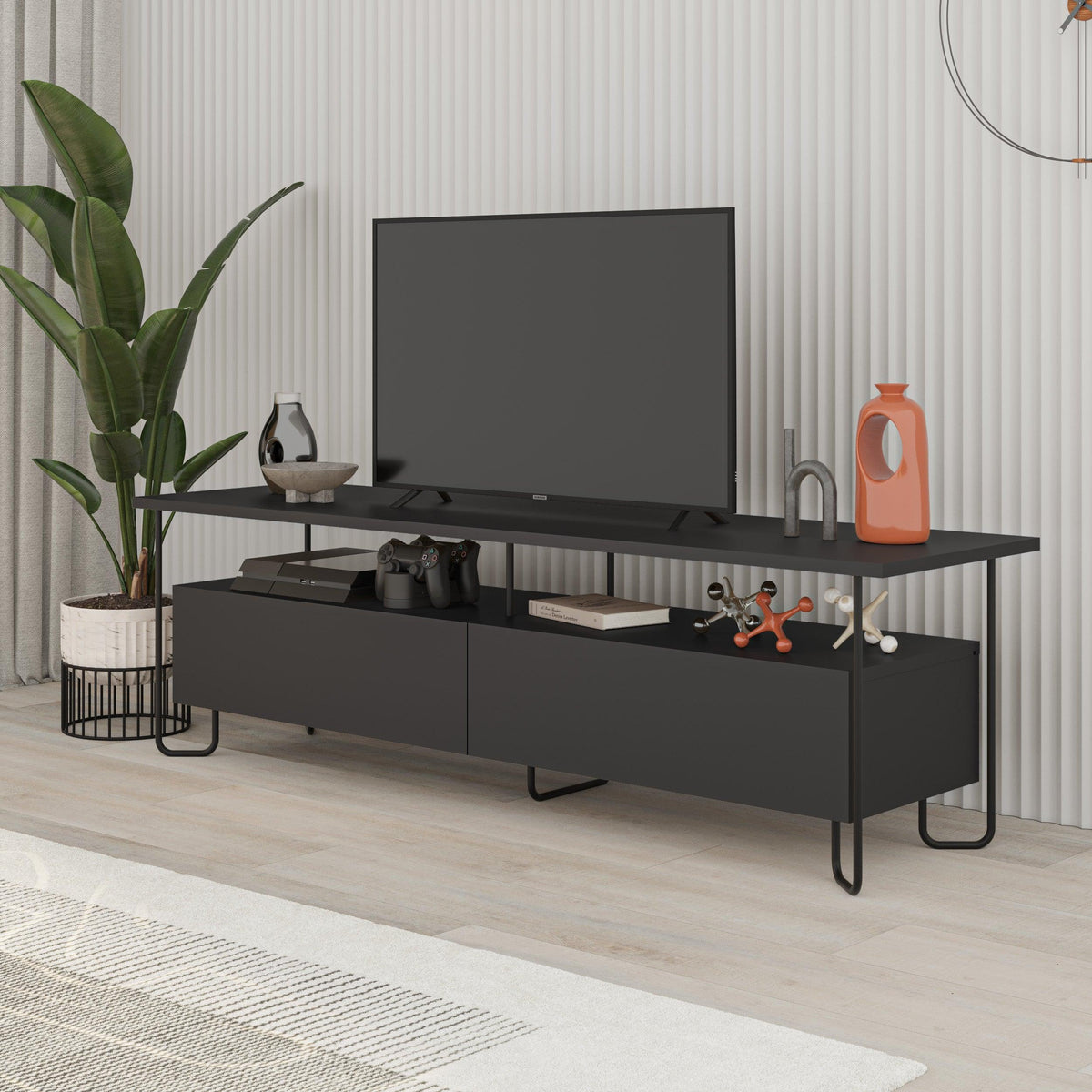 Decortieliving - Cornea Modern Tv Unit With Storage Cabinet 150cm