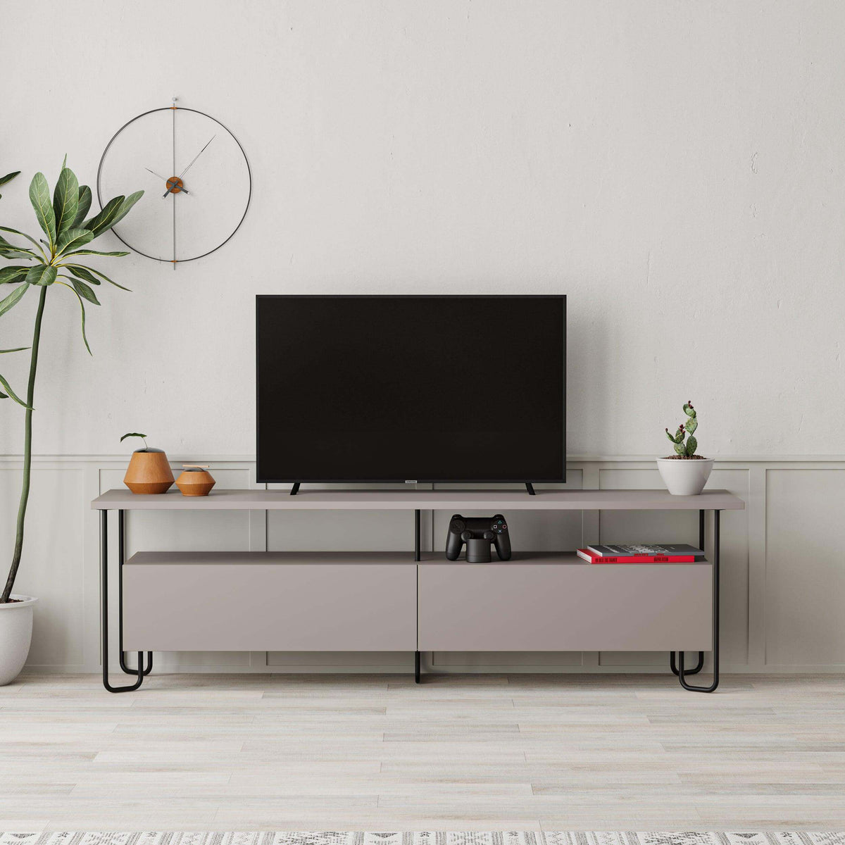 Decortieliving - Cornea Modern Tv Unit With Storage Cabinet 150cm