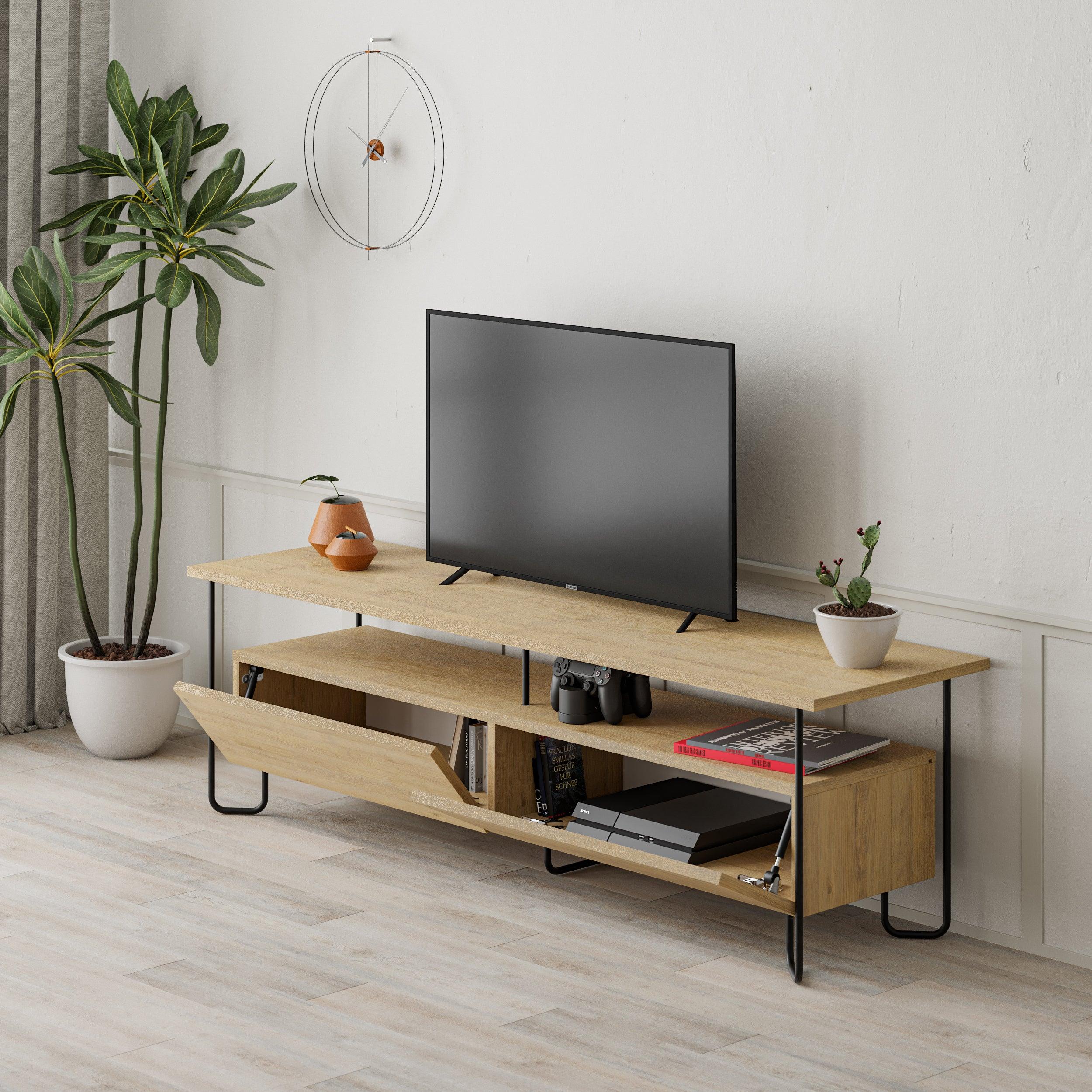 Decortieliving - Cornea Modern Tv Unit With Storage Cabinet 150cm
