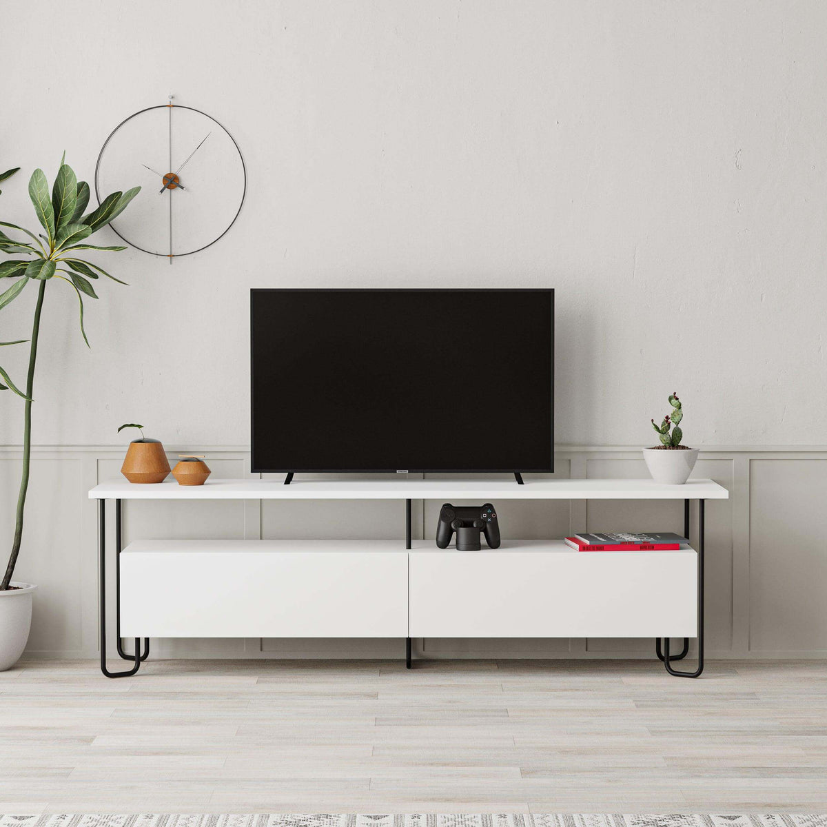 Decortieliving - Cornea Modern Tv Unit With Storage Cabinet 150cm