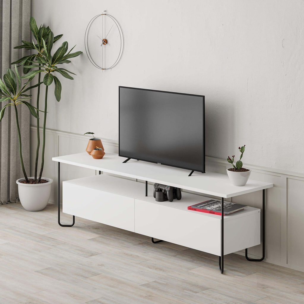 Decortieliving - Cornea Modern Tv Unit With Storage Cabinet 150cm