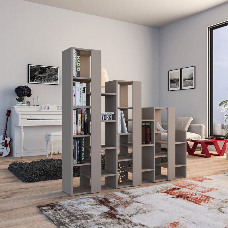 Decortieliving - Lift Separator Modern Bookcase Display Unit Room Separator Tall 151cm