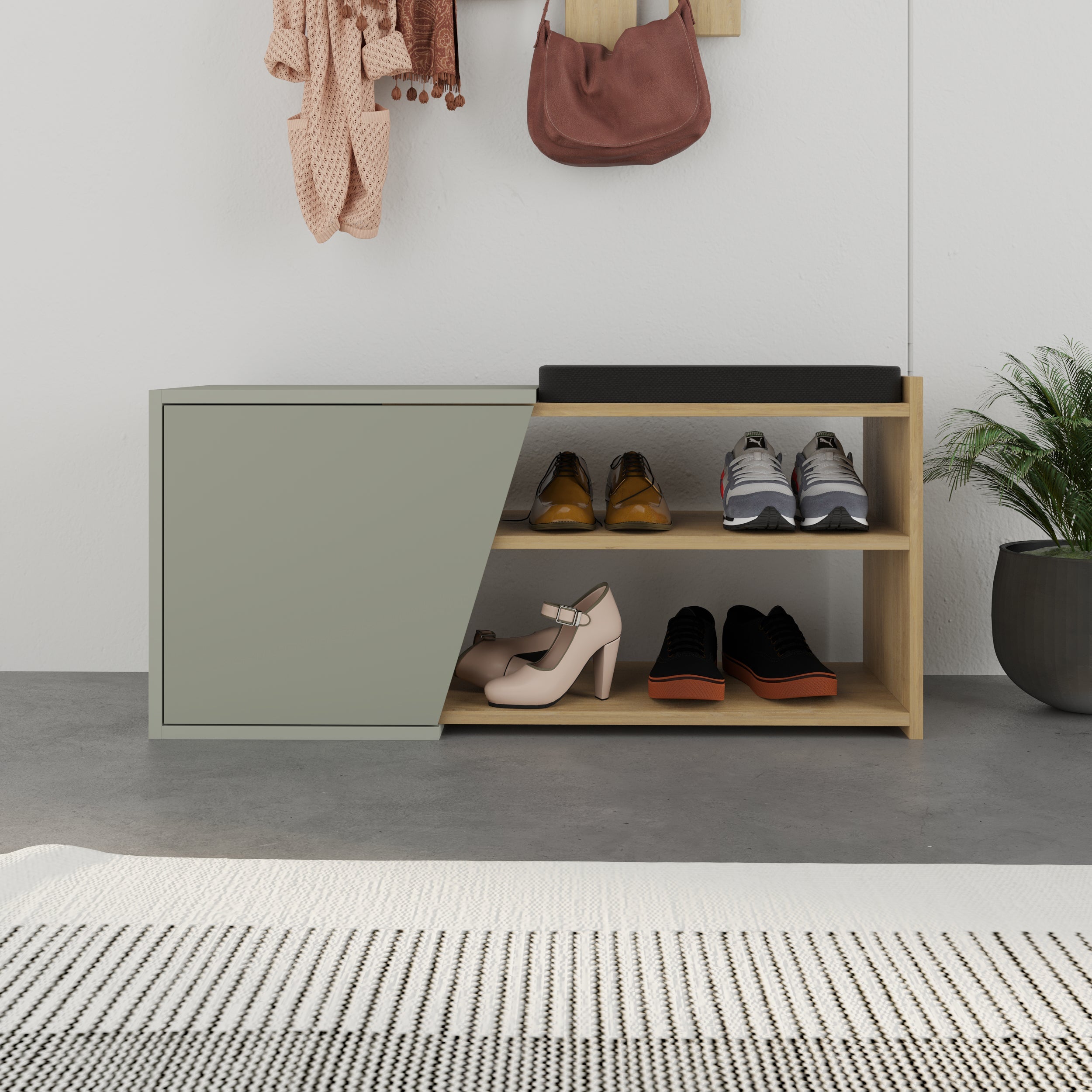 Decortieliving - Fiona Shoe Storage With Bench Width 104 cm