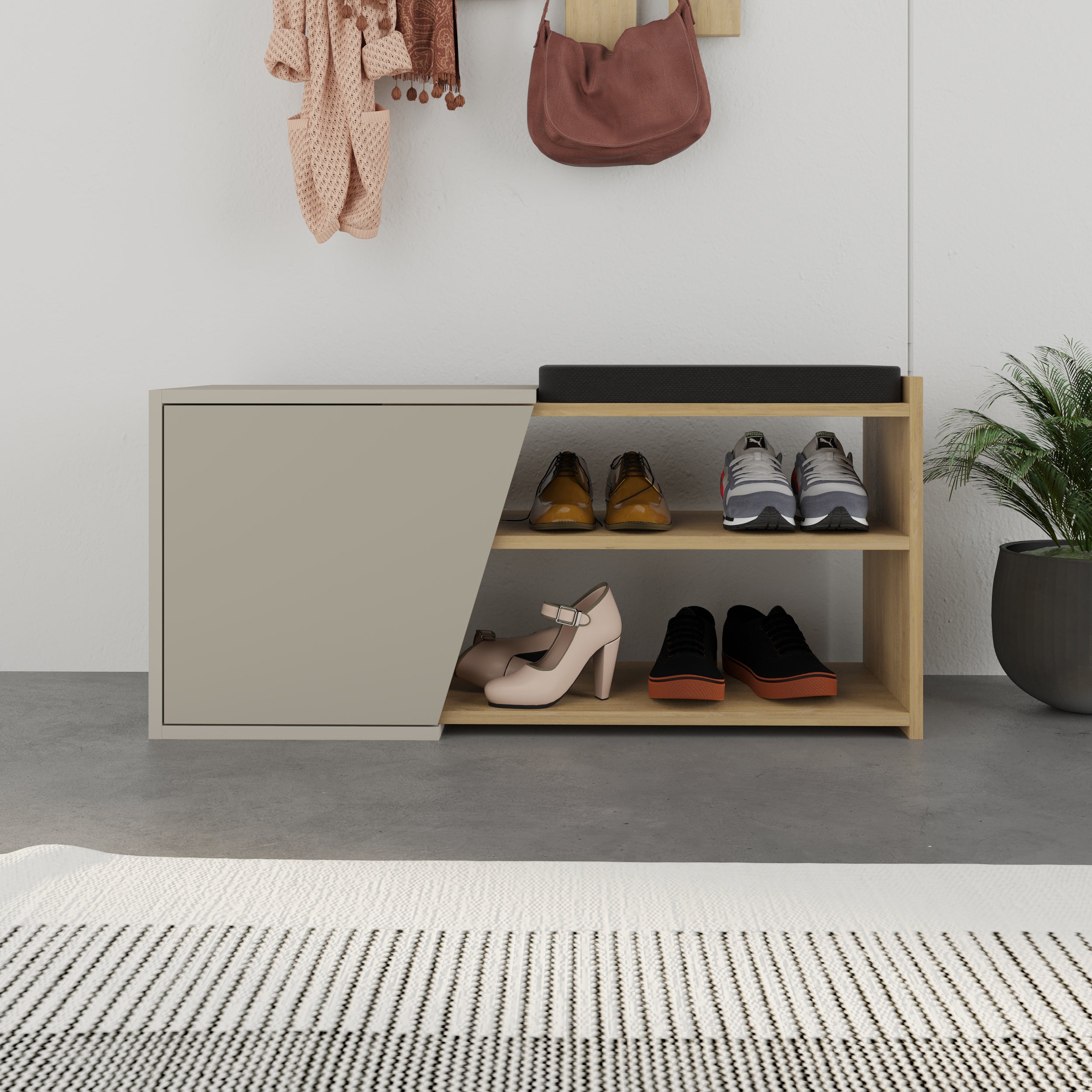 Decortieliving - Fiona Shoe Storage With Bench Width 104 cm