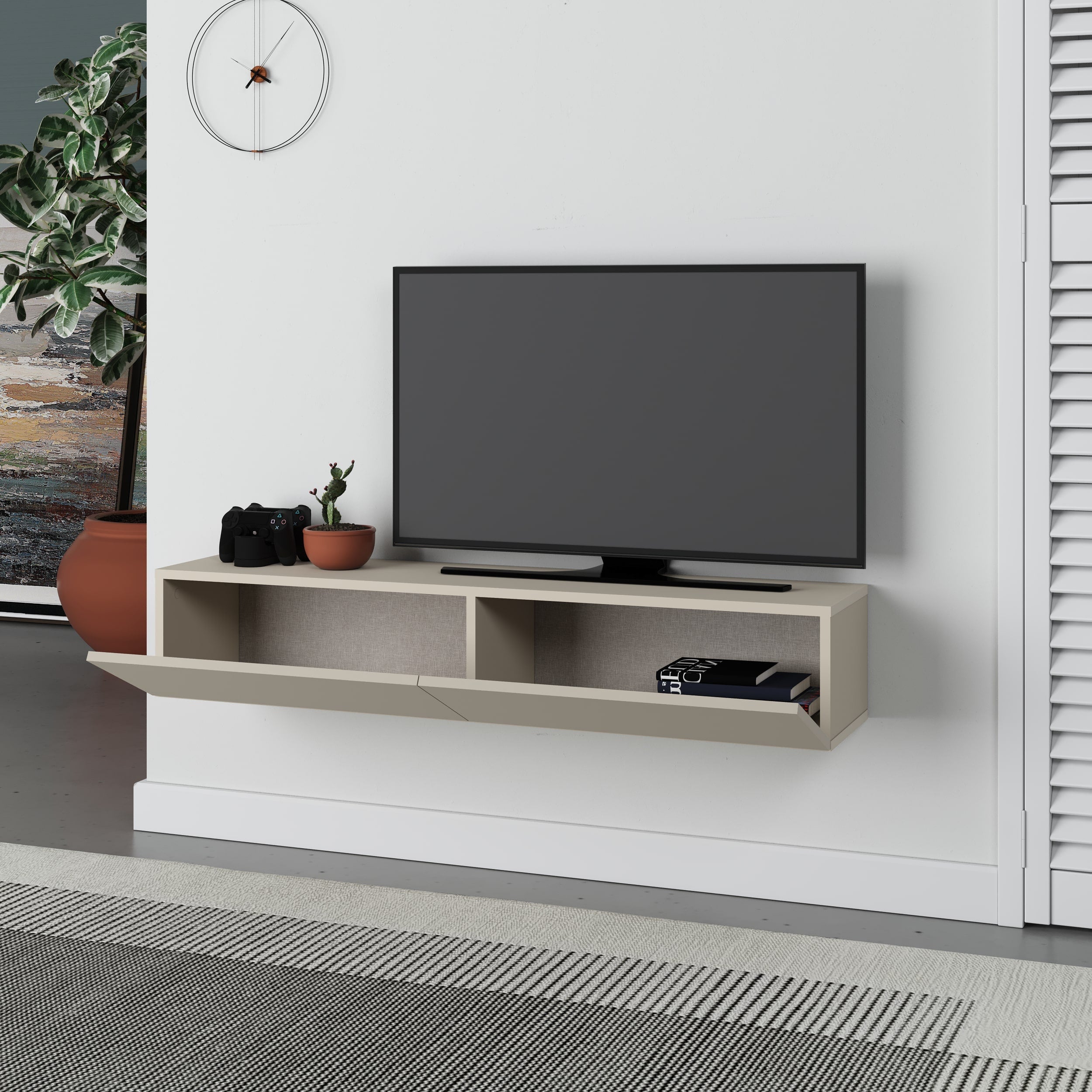 Decortieliving - Francy Modern Wall-Mounted TV Unit 135cm