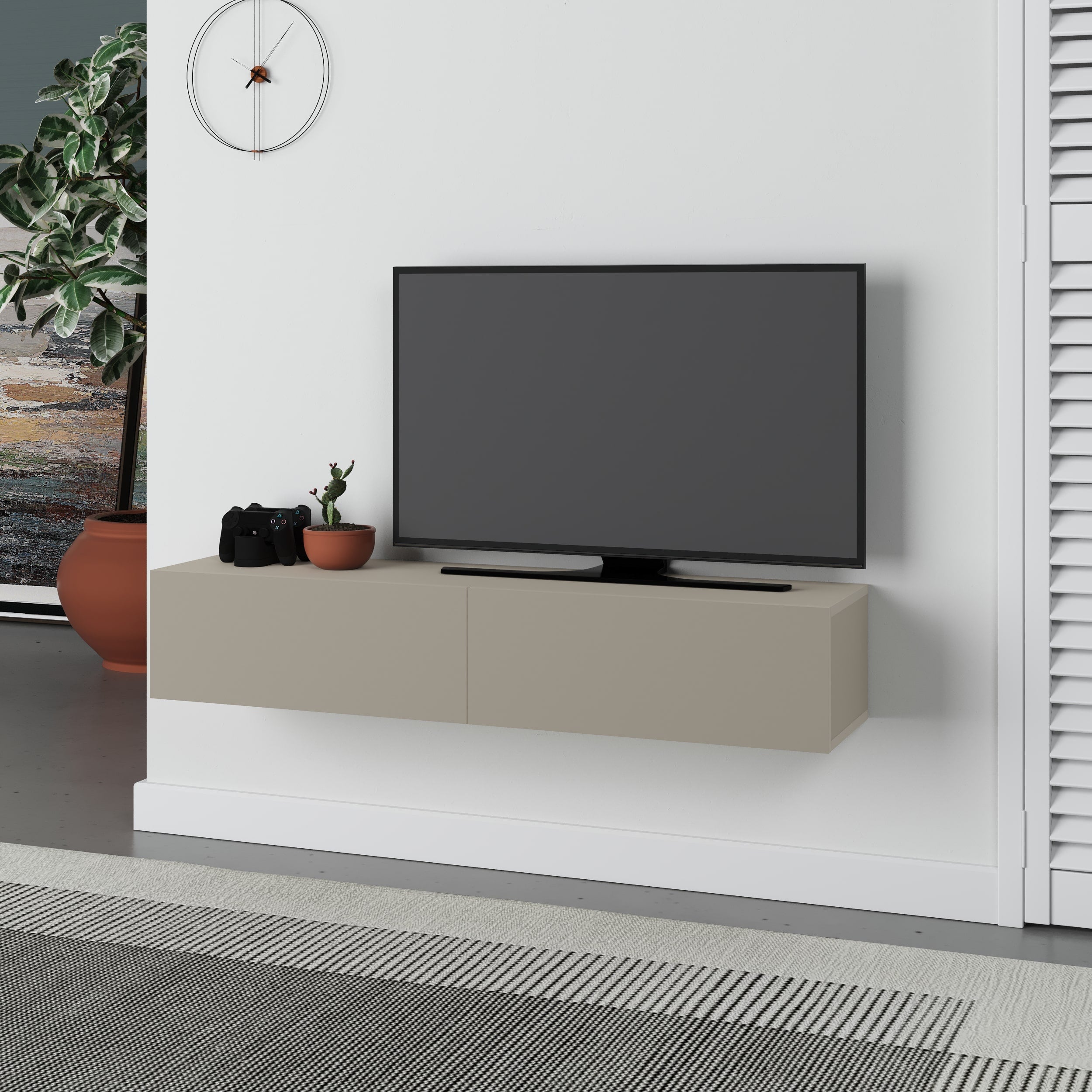 Decortieliving - Francy Modern Wall-Mounted TV Unit 135cm