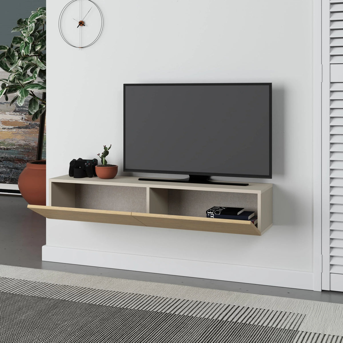 Decortieliving - Francy Modern Wall-Mounted TV Unit 135cm