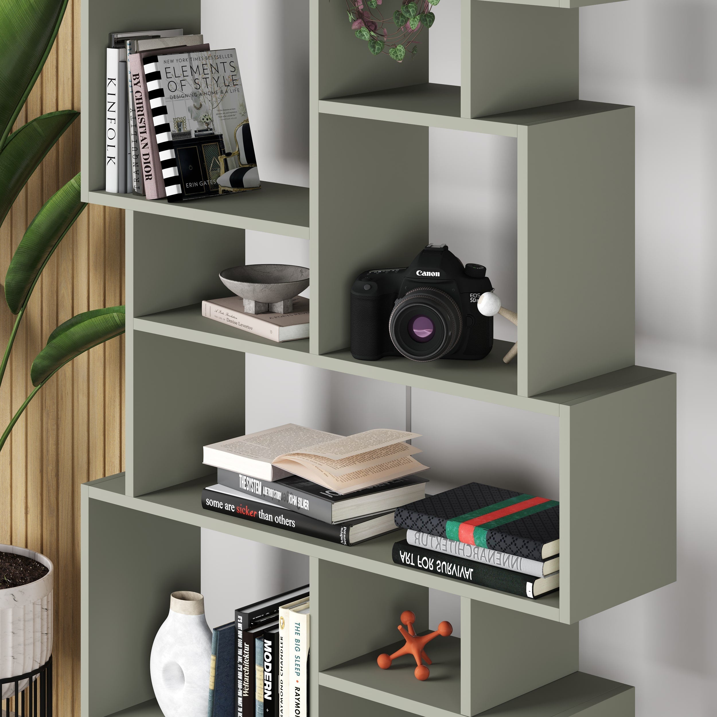 Decortieliving - Karmato Modern Bookcase Display Unit Tall 168.5cm