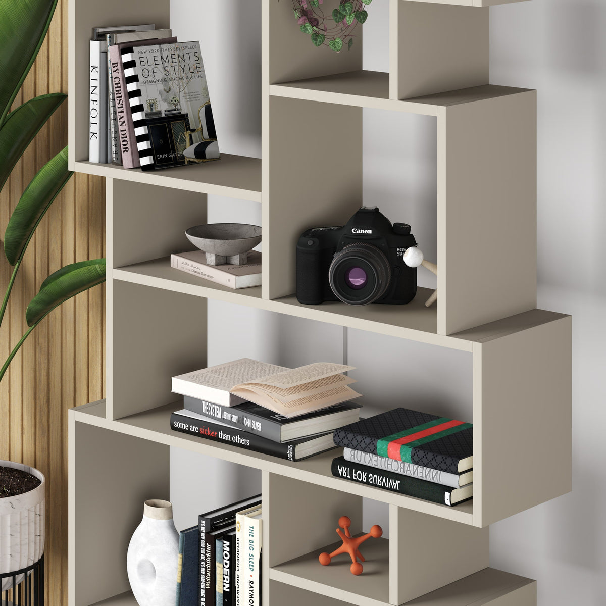 Decortieliving - Karmato Modern Bookcase Display Unit Tall 168.5cm
