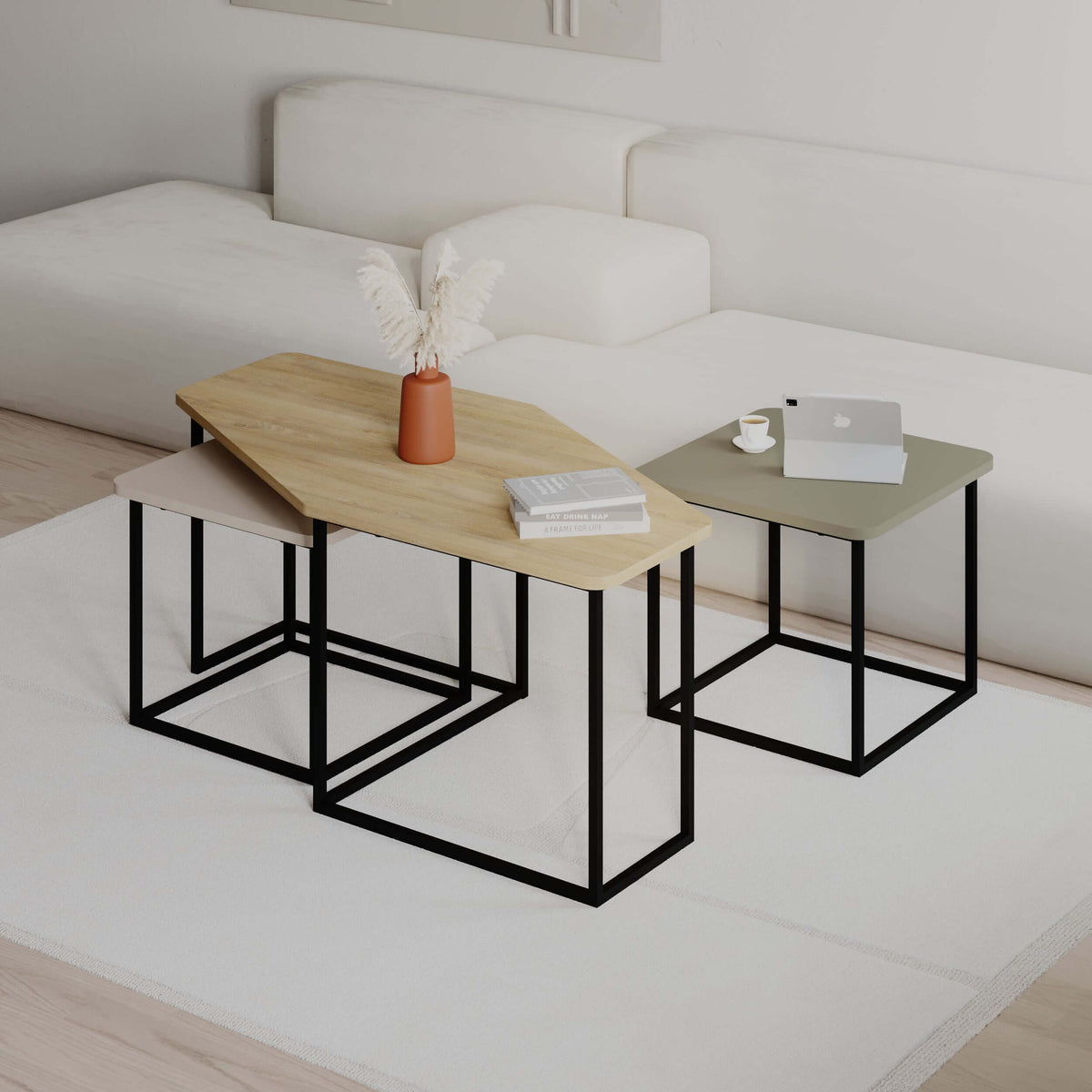 Decortieliving - Nesty Modern Coffee Table 3 Pieces