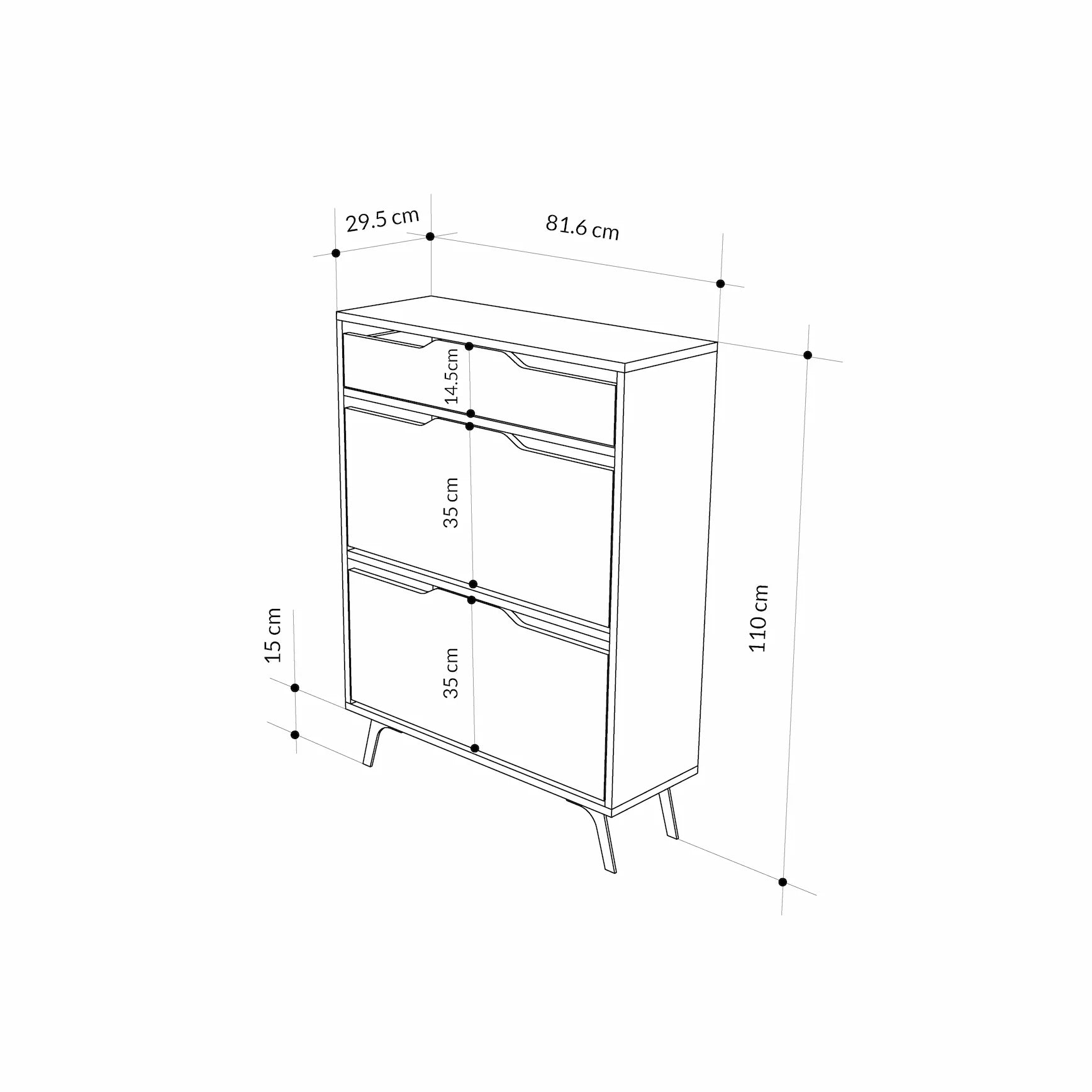 Decortieliving - Asta Shoe Cabinet - Modern Design Shoe Organizer