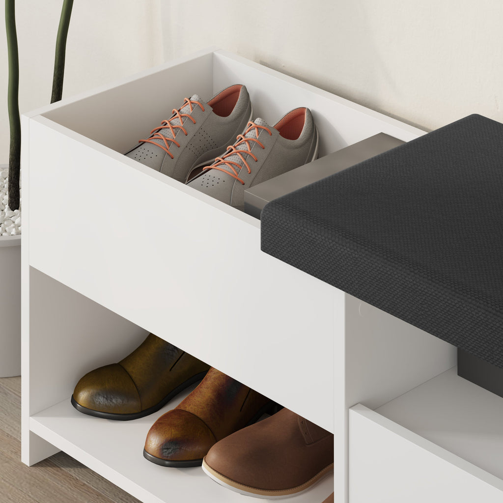 Banc à chaussures Filux – Banc de couloir moderne avec rangement