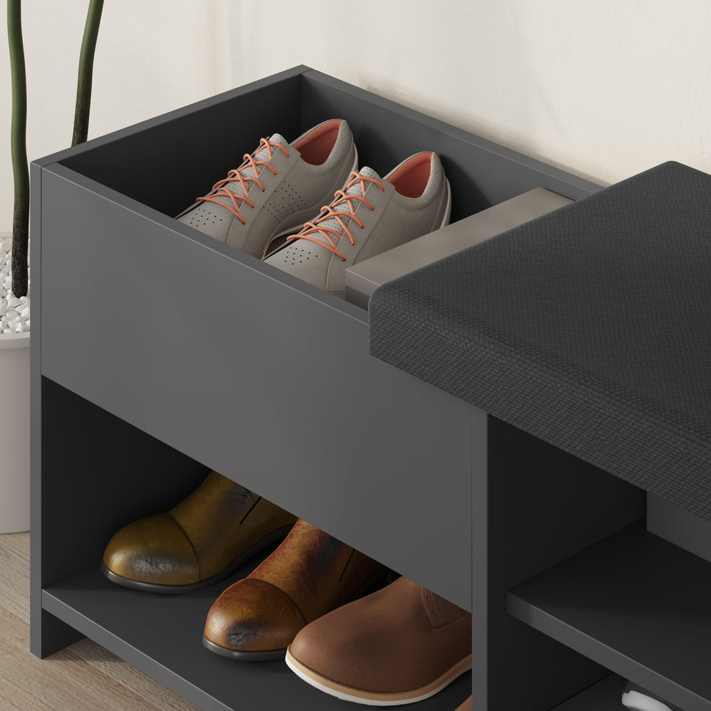 Banc à chaussures Filux – Banc de couloir moderne avec rangement