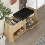 Decortieliving - Filux Shoe Bench – Modern Hallway Bench with Storage