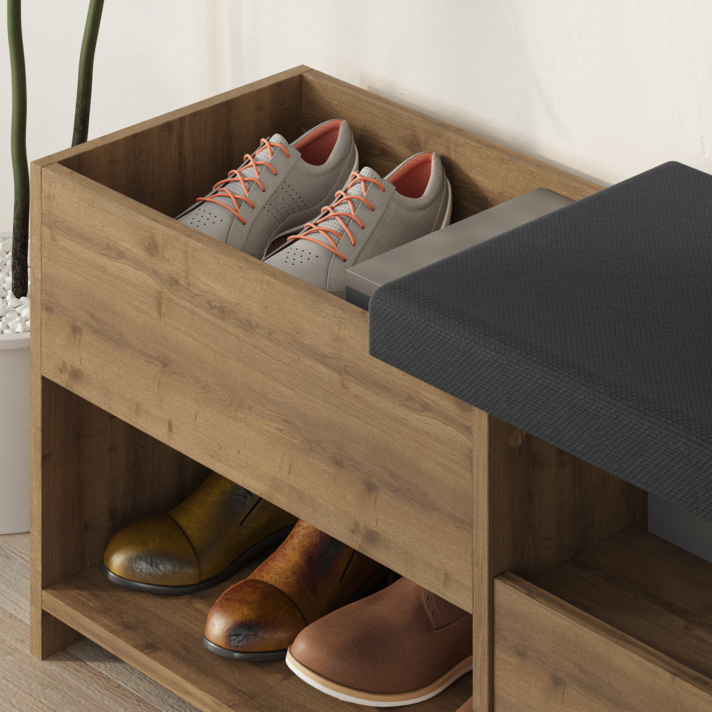 Banc à chaussures Filux – Banc de couloir moderne avec rangement