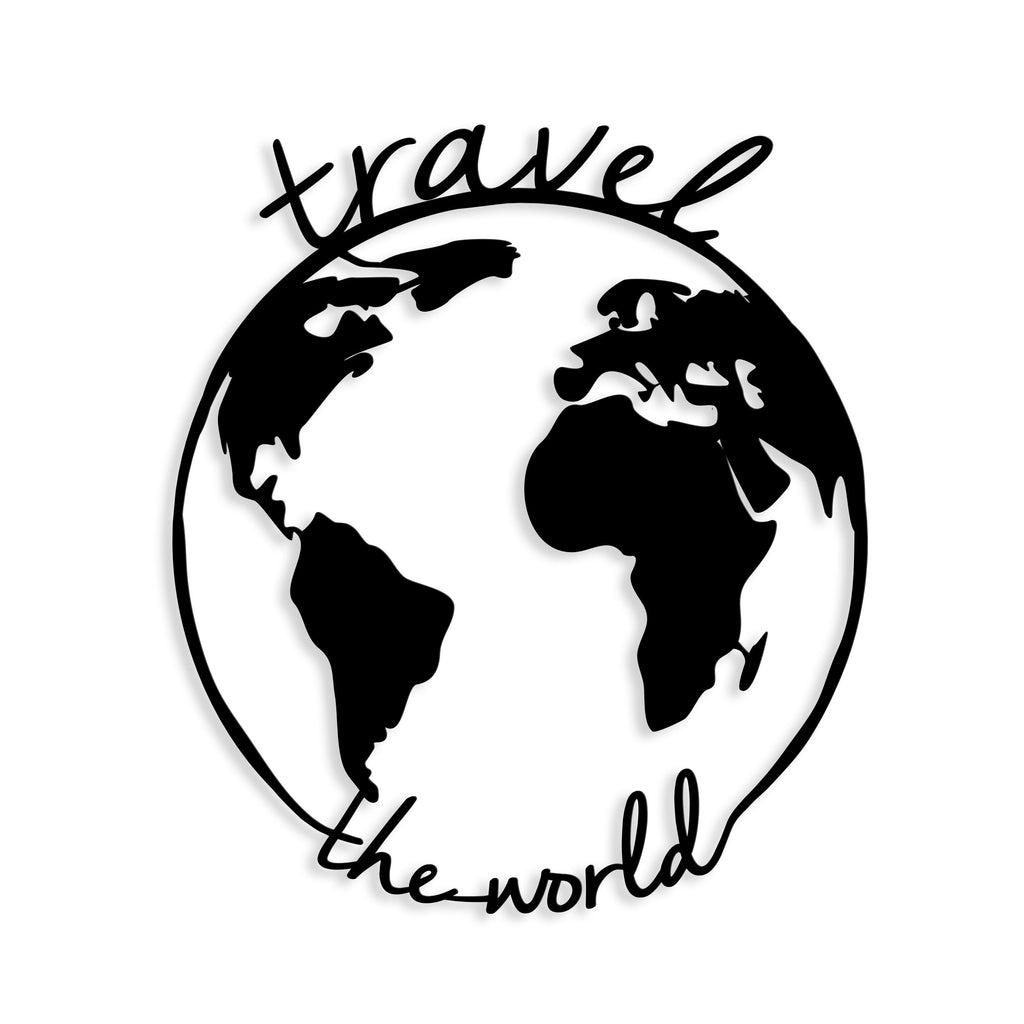 Decortieliving - Metal Wall Art Travel the World