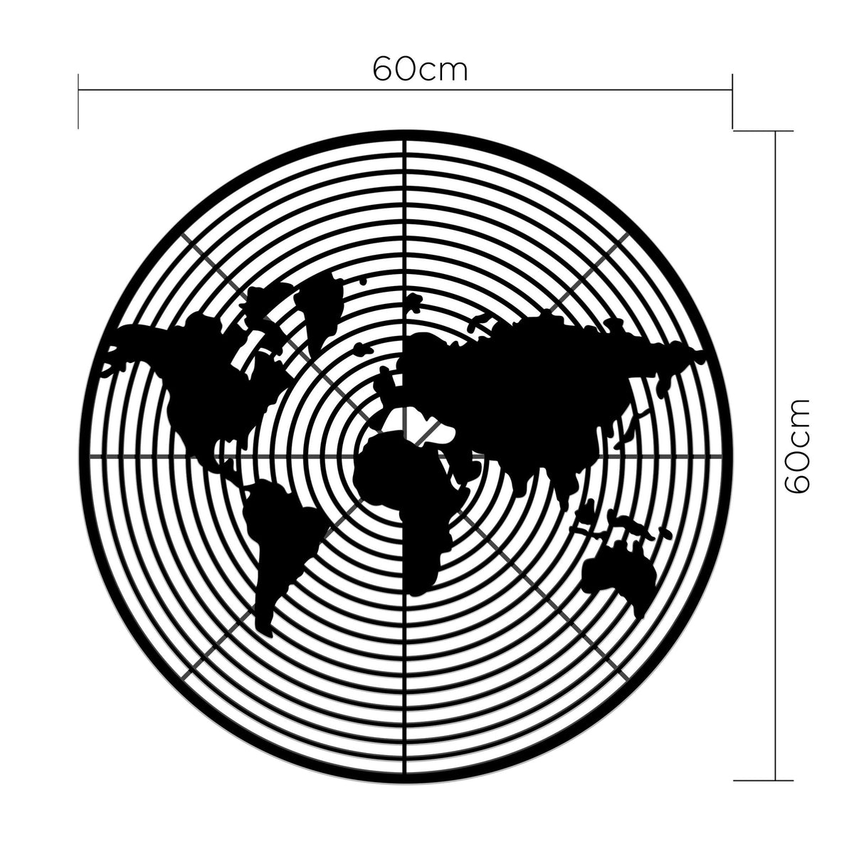 Decortieliving - Metal Wall Art Dart World