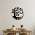 Decortieliving - Metal Wall Art - Black - Tree Of Life 75x75 Cm