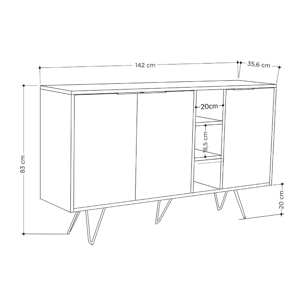 Decortieliving - Clara Console Modern Sideboard Display - 142cm