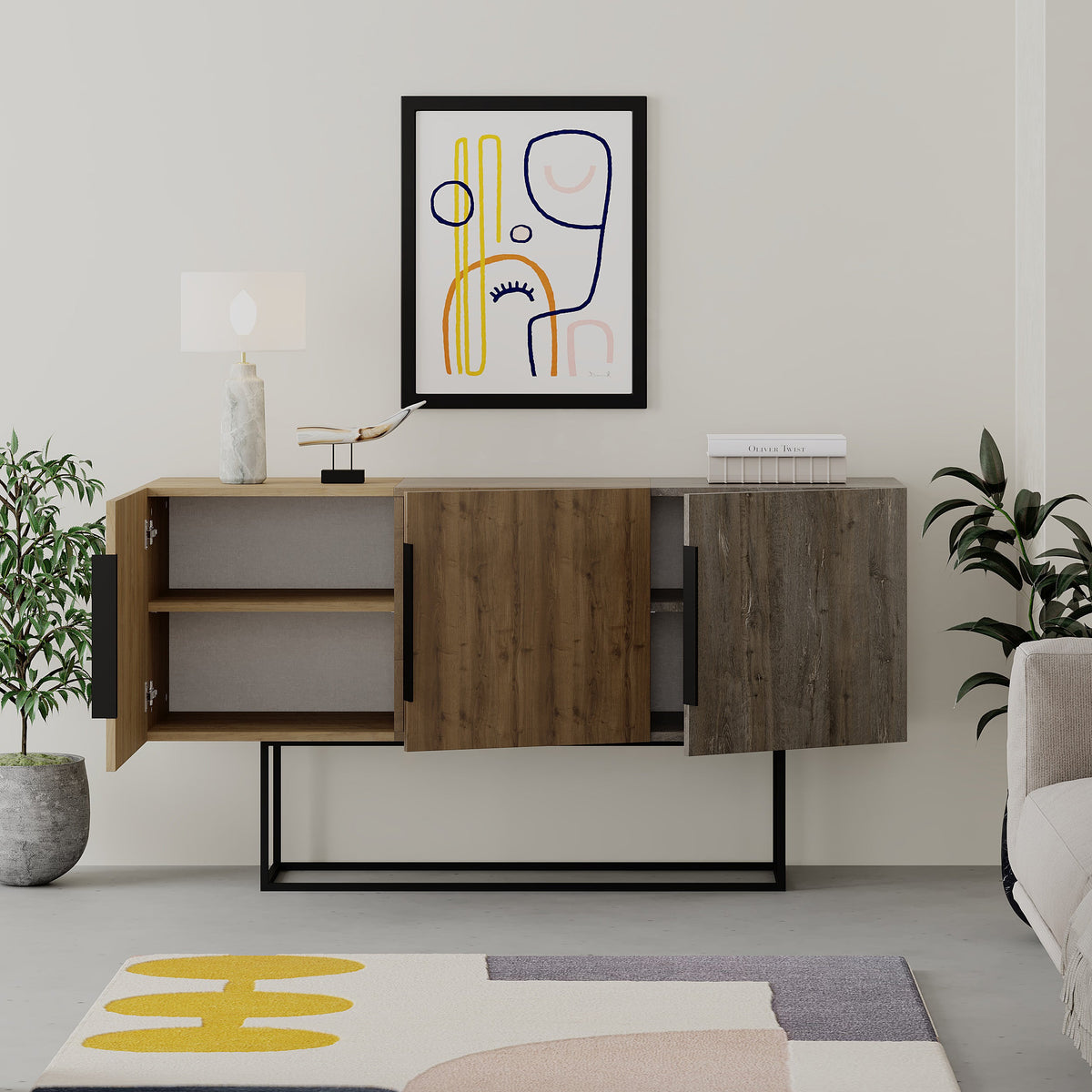 Decortieliving - Tontini Console Sideboard Display Unit