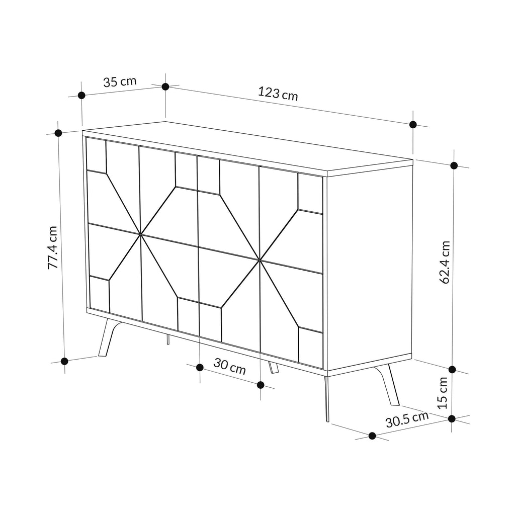 Decortieliving - Dune Console Sideboard Display Unit 123cm