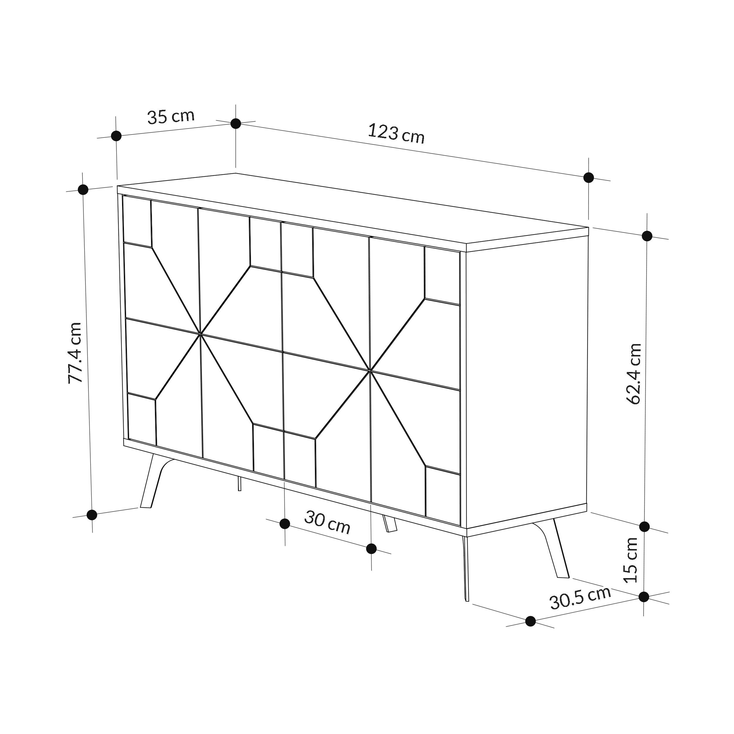 Decortieliving - Dune Console Sideboard Display Unit 123cm