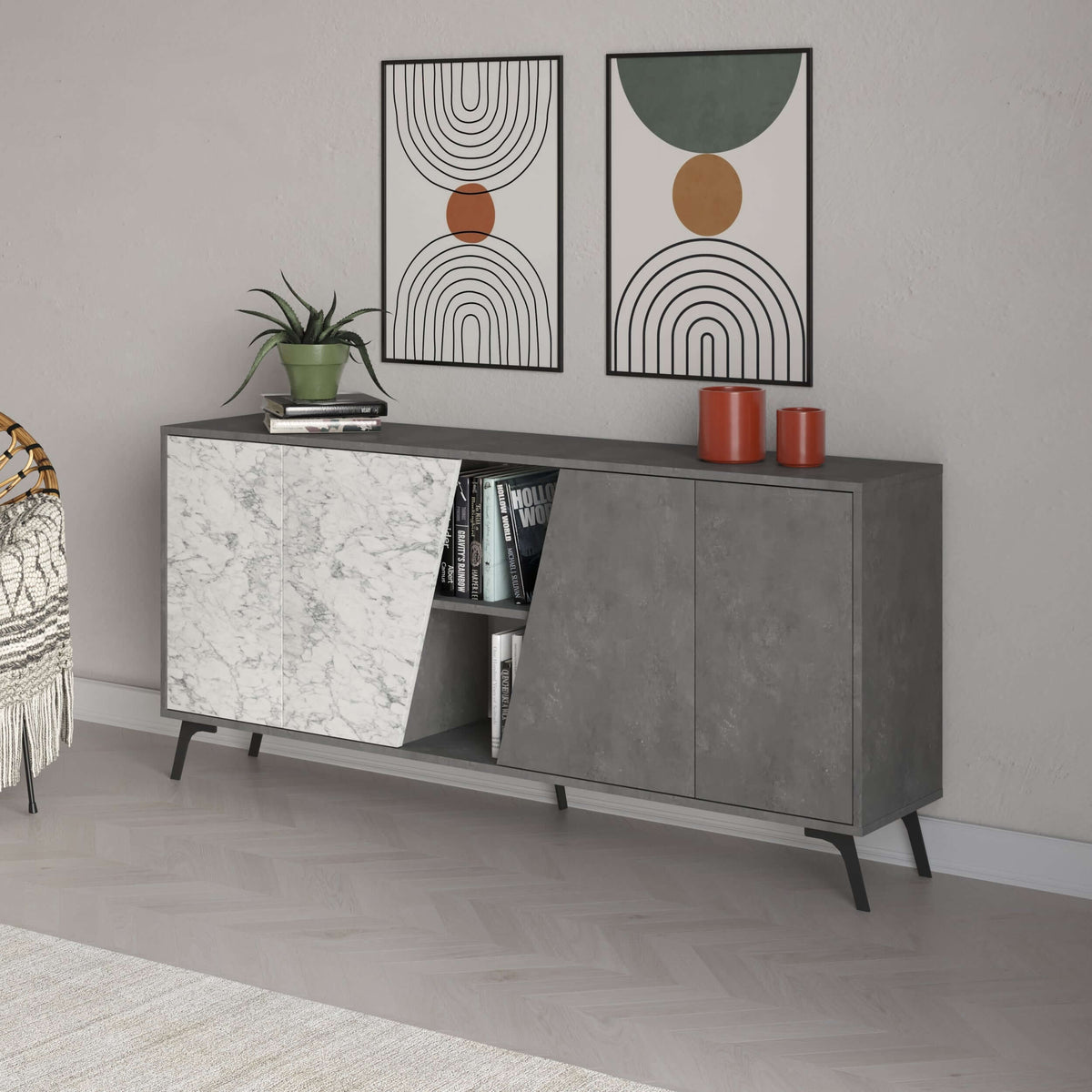 Decortieliving - Fiona Console Sideboard Display Unit 180