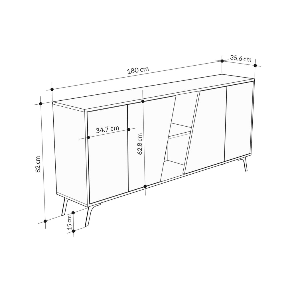 Decortieliving - Fiona Console Sideboard Display Unit 180