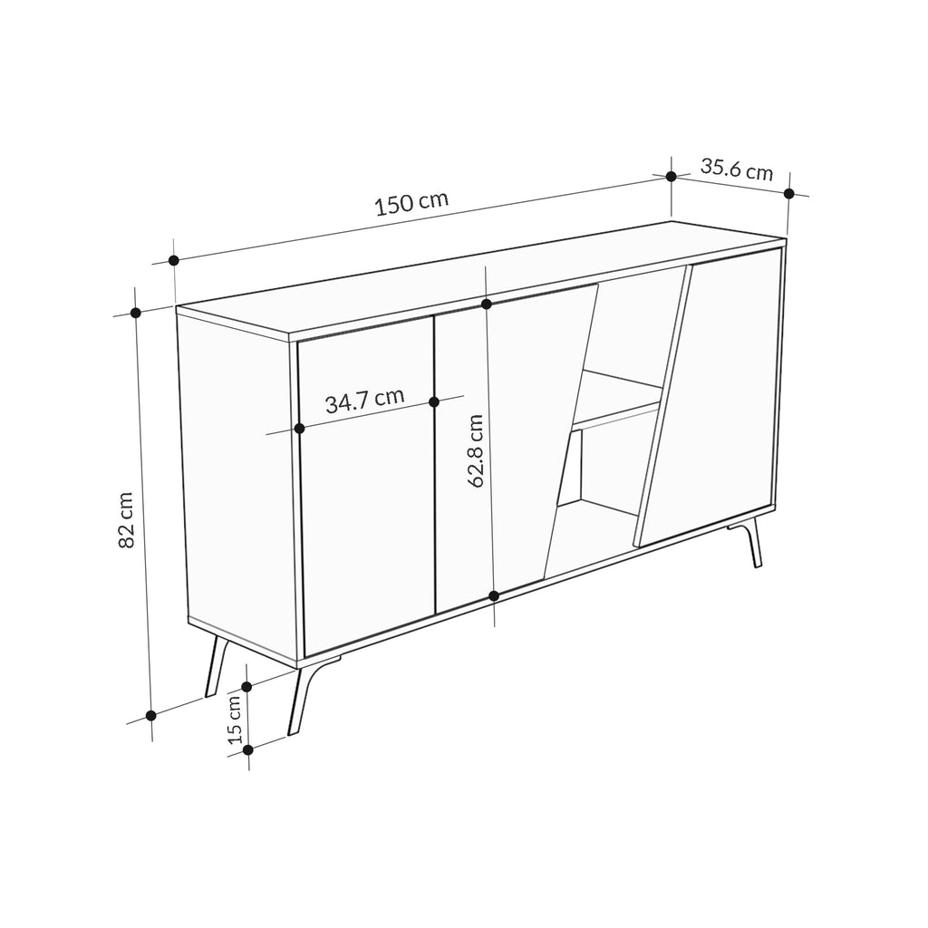 Decortieliving - Fiona Console Sideboard Display Unit 150