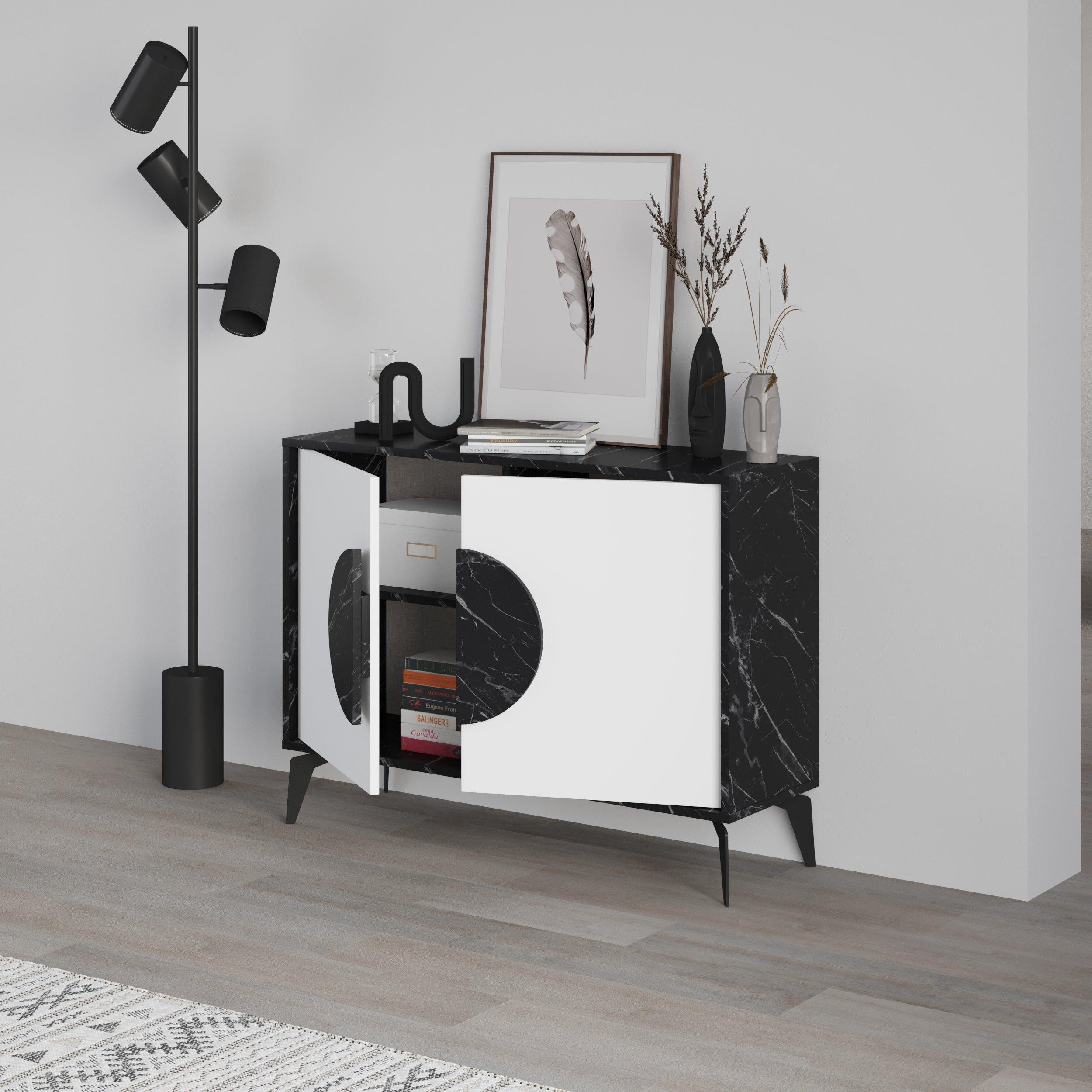 Decortieliving - Gora Console Sideboard Display Unit – 110 cm Modern Storage Cabinet