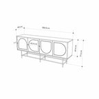 Decortieliving - Joji Modern Sideboard Console Unit - Silky Black and Oak