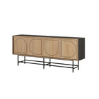 Decortieliving - Joji Modern Sideboard Console Unit - Silky Black and Oak