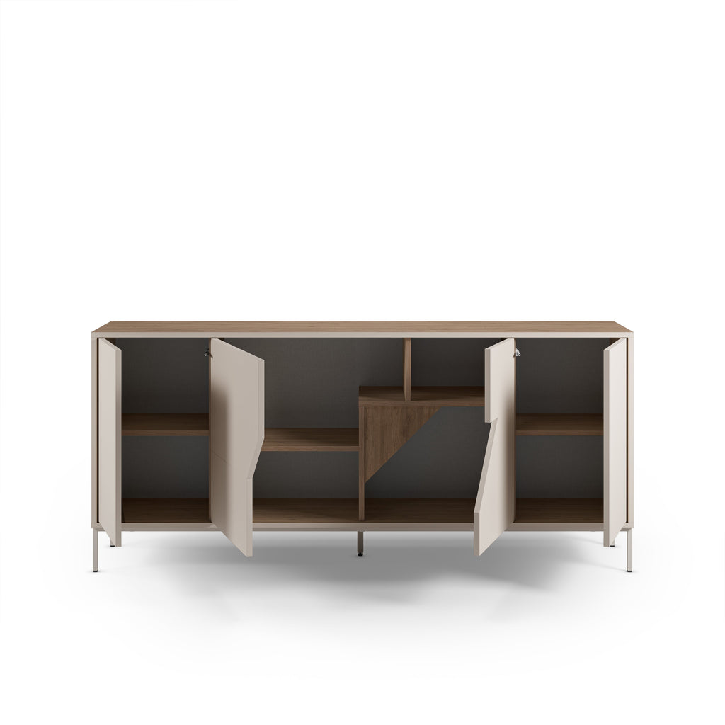 Buffet moderne Vesco Chêne naturel grès 180cm