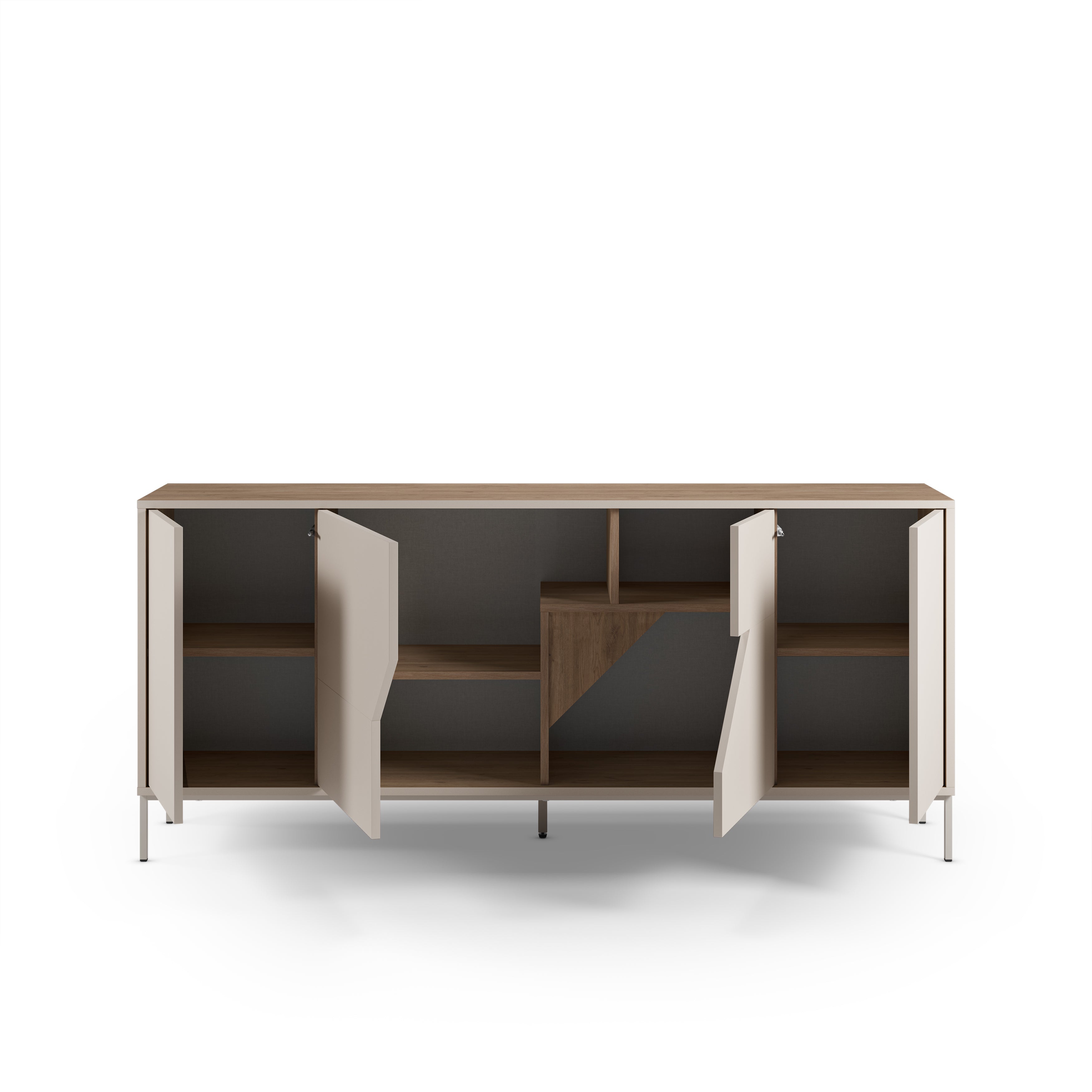 Buffet moderne Vesco Chêne naturel grès 180cm