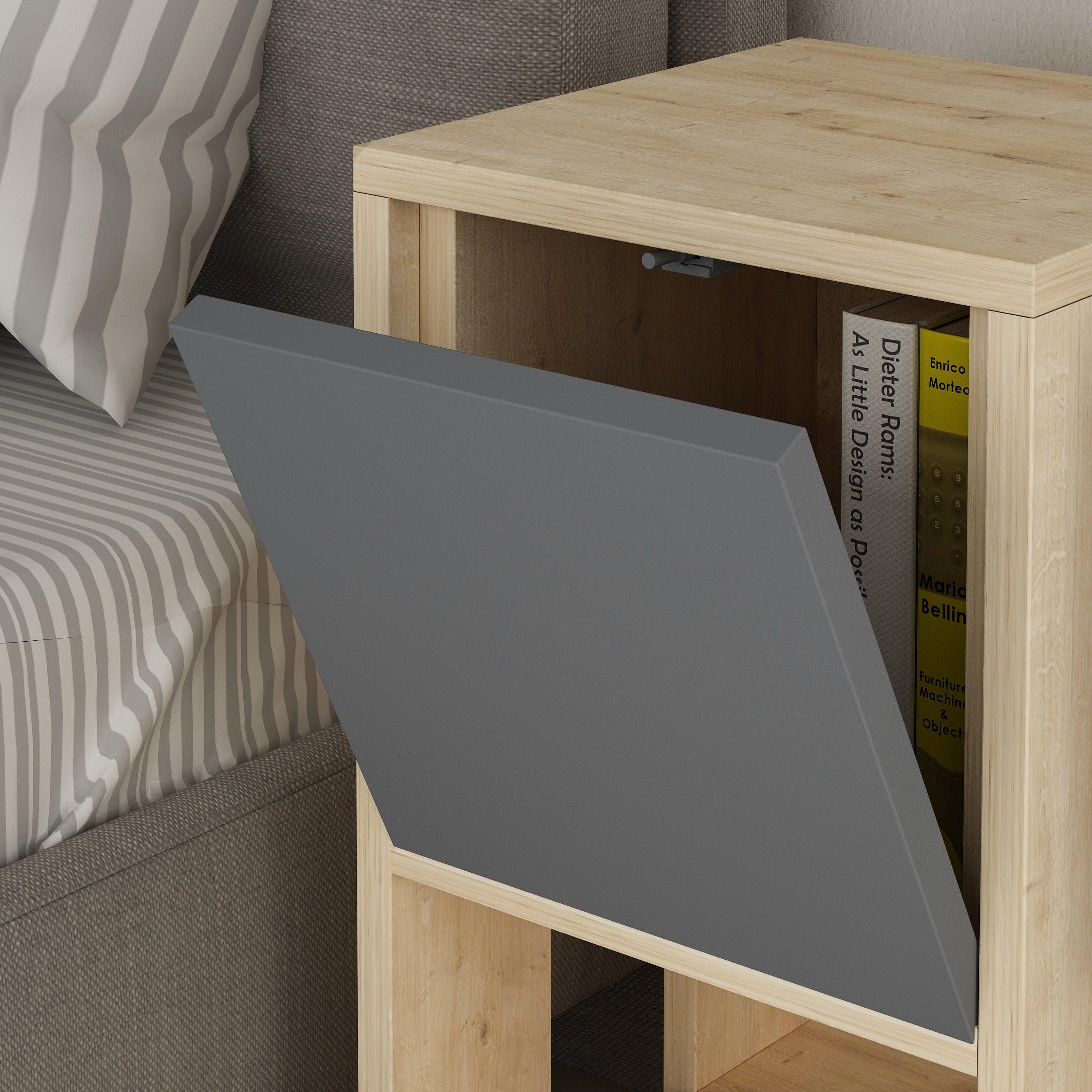Decortieliving - Ema Modern Bedside Table Bedroom Furniture 30cm Width