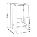 Decortieliving - Ema Modern Bedside Table Bedroom Furniture 30cm Width
